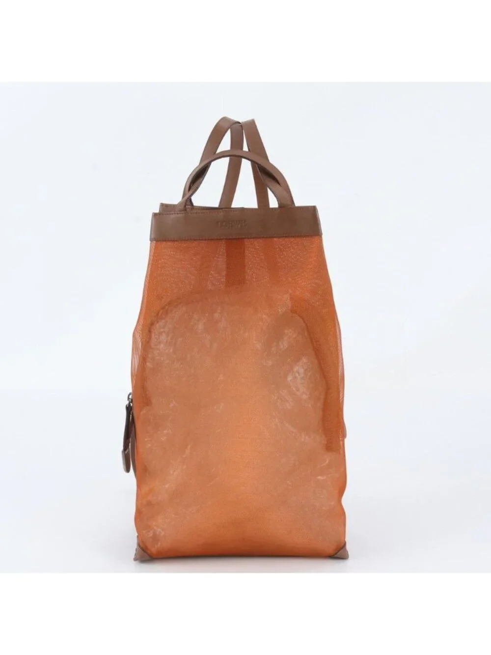 Loewe Mesh Leather Backpack Shoulder Bag